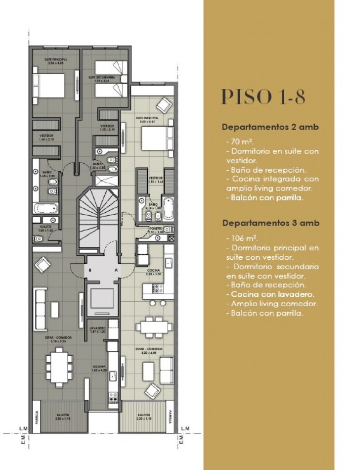 SEMIPISOS DISPONIBLES - 2 AMBIENTES - HONOLULU 3 - GUEMES