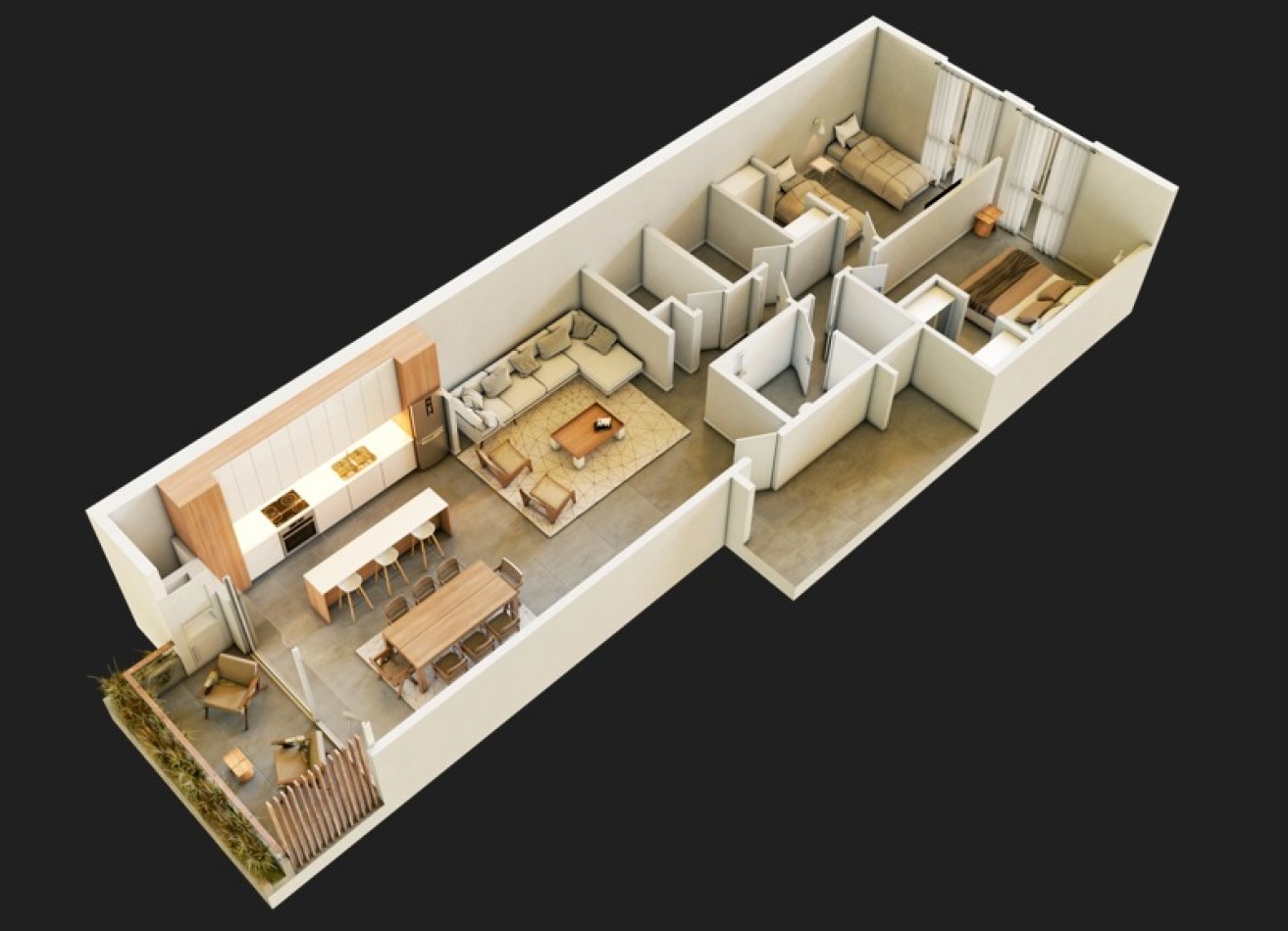 DEPARTAMENTOS DISPONIBLES - 3 AMBIENTES - BRICK- GUEMES